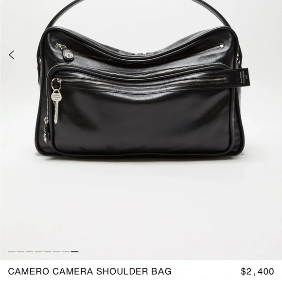Acne Studio Camero Black Leather Camera Shoulder Bag - Picture 2 of 14